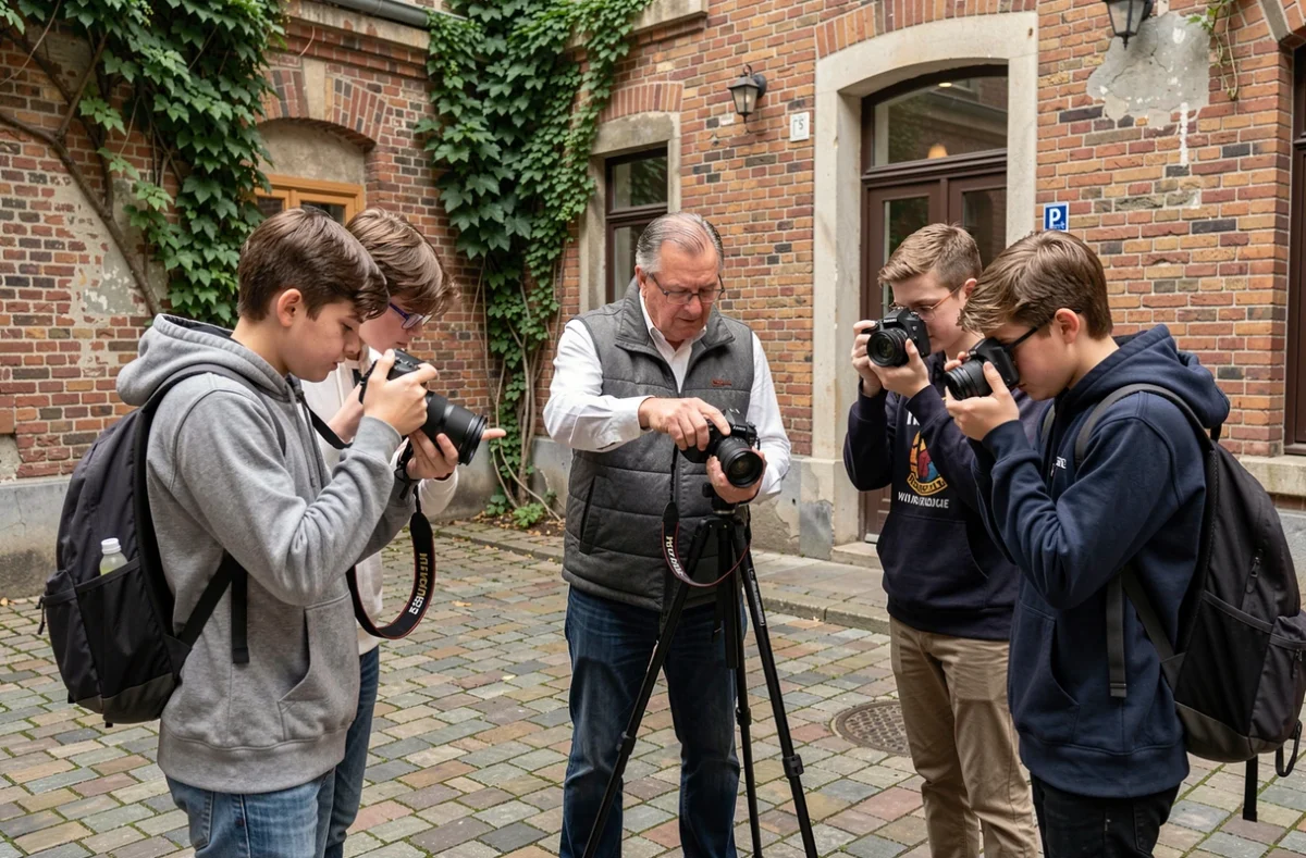 Atelier de photographie en extérieur pour apprendre à recadrer des photos d'enfants et d'adolescents