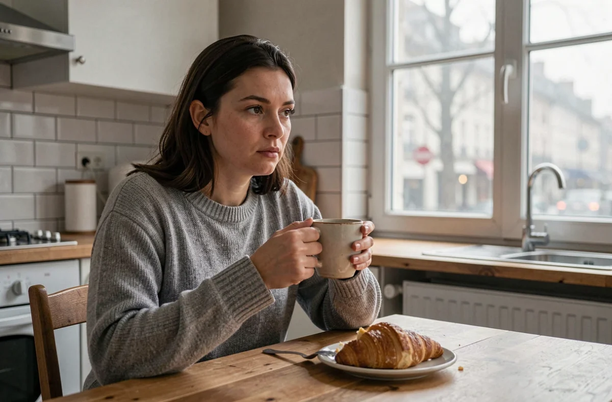 Femme seule réfléchissant à sa relation après un mariage arrangé, illustrant les séparations dans Mariés au premier regard