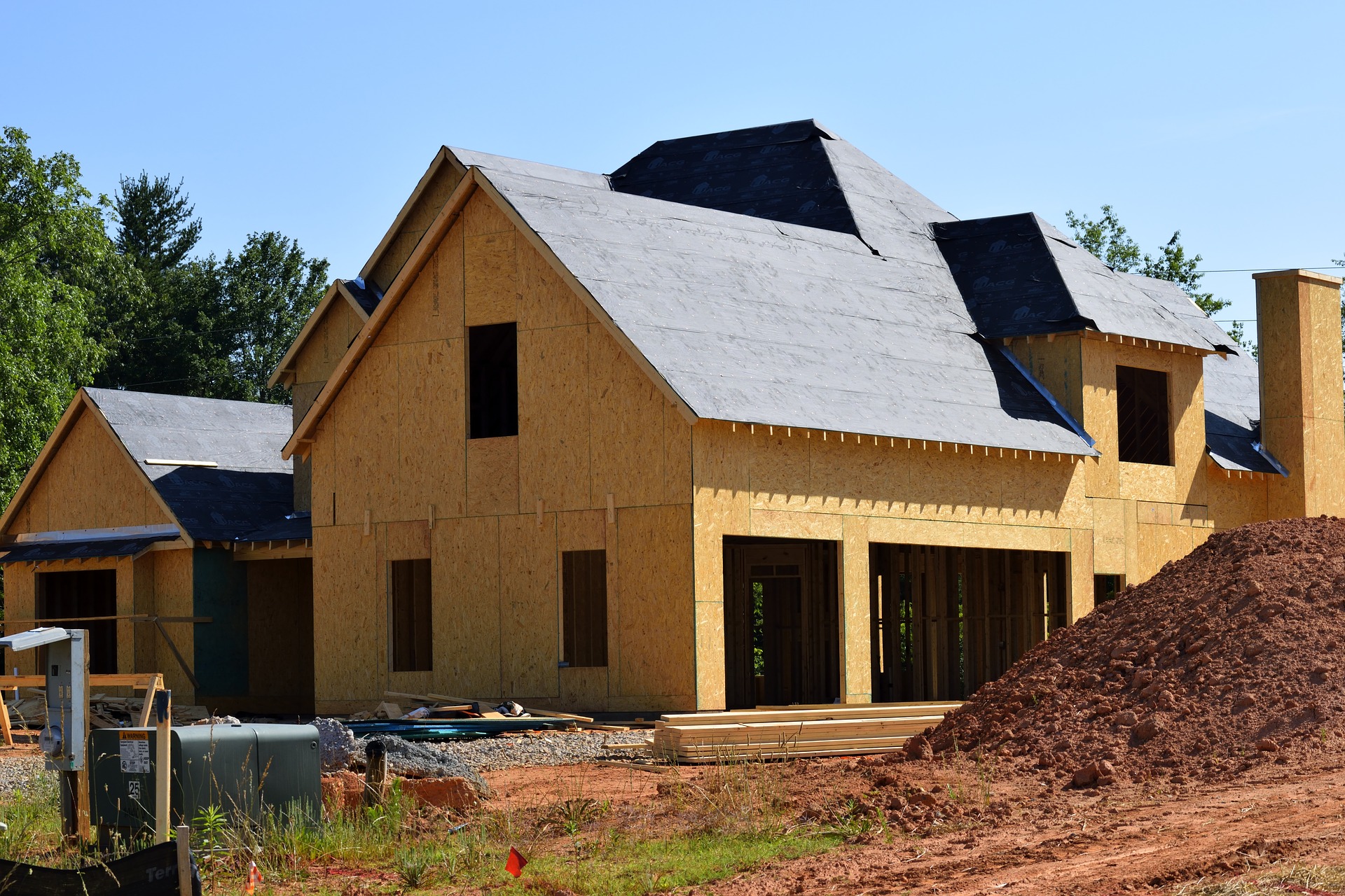 Chantier de construction d'une maison neuve