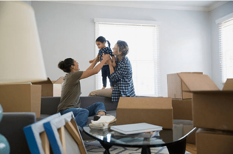 famille qui déménage