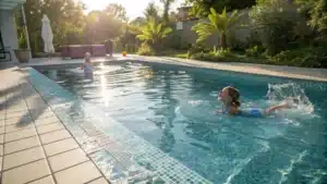 piscine extérieur avec des enfants