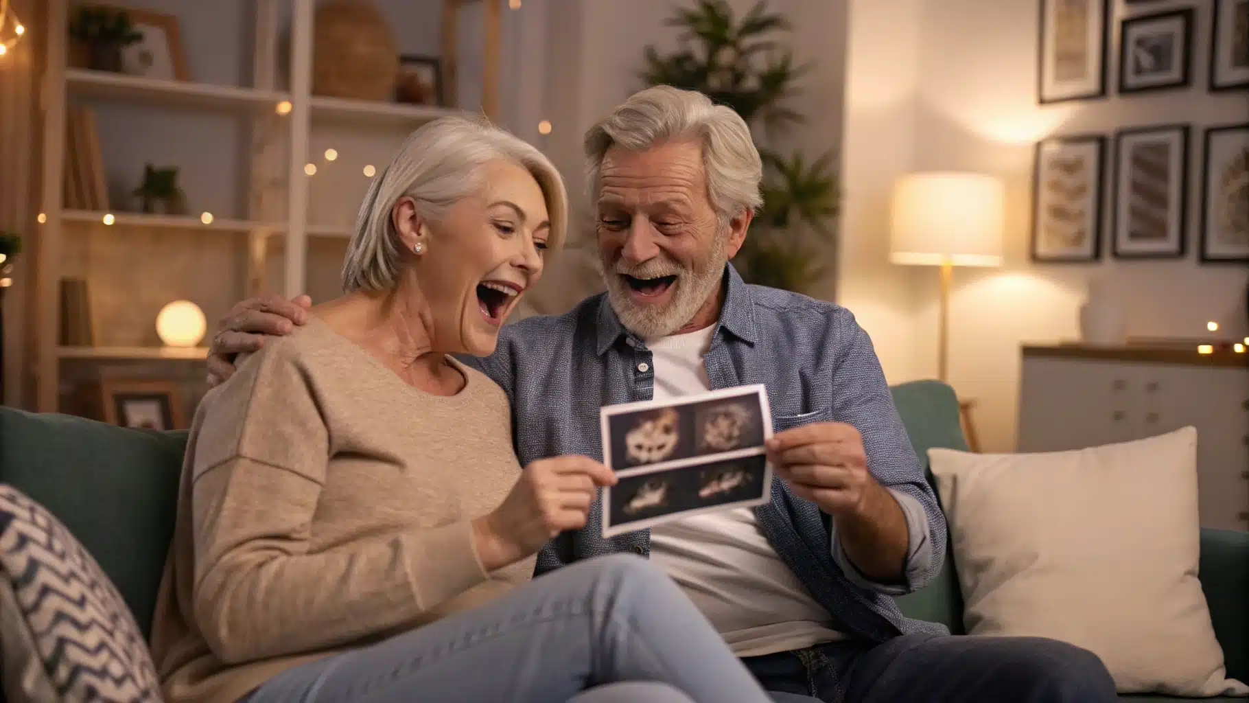 couple annonçant une grossesse aux grands parents